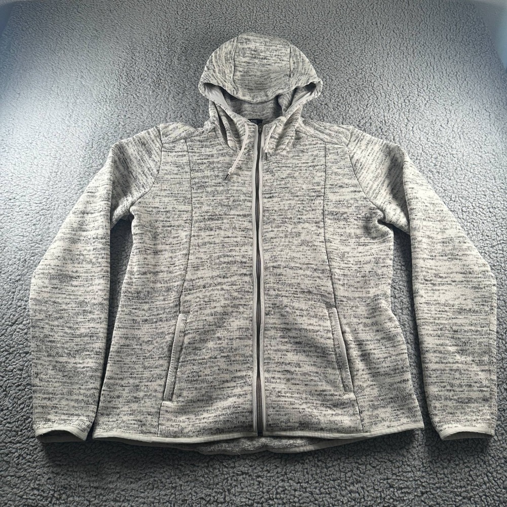 Kuhl Ascendyr Hoodie Womens L Gray Full Zip Hooded Jacket Fleece Gorpcore